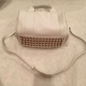 Alexander Wang Rockie white studded satchel